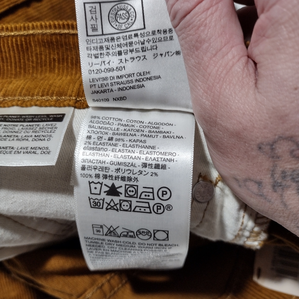 Levis 502 Regular Taper Brown Mid-Rise Corduroy Jeans - Picture 11 of 16